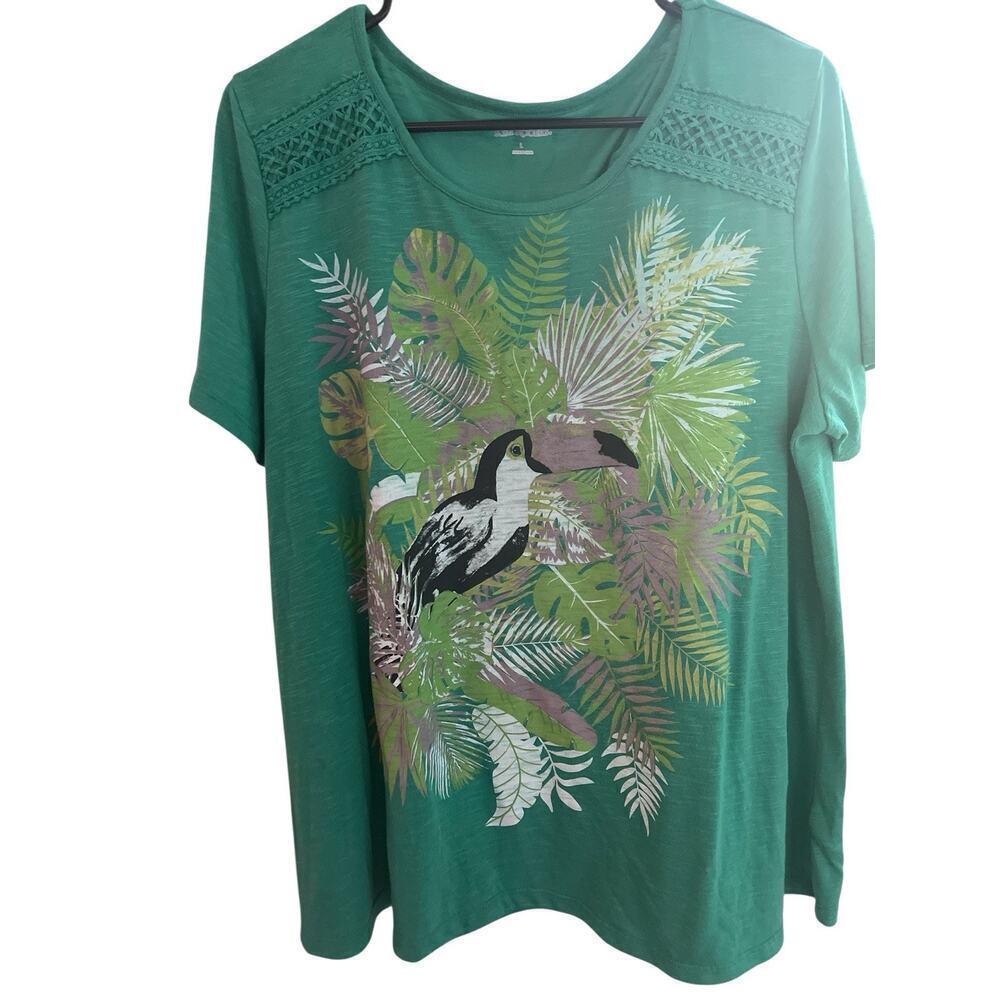 KIM ROGERS MEDIUM TEAL COLOR SHIRT SIZE LARGE